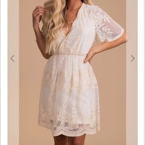 Light My Fire Cream Lace Mini Dress (never been worn)